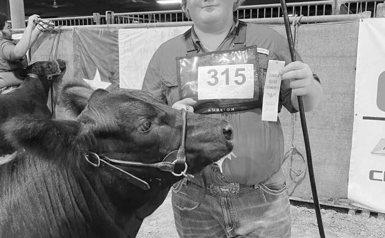 PHOTO COURTESY OF SILSBEE ISD Ryan Broussard and his steer, Jet, placed Top 5 at Neuman Classic in Winnie and Top 8 in Showmanship and 3rd in class at the Sabine River Shootout in Orange this weekend.