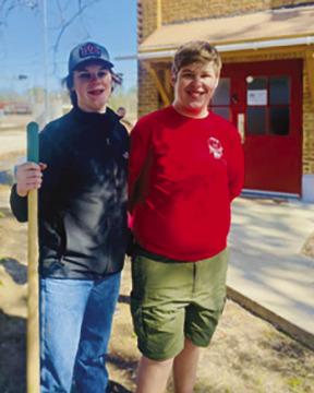 Two Eagle Scouts, Rhett Harkey and Grey Surratt, have been working on projects at the Ice House Museum. Rhett has built a memorial walkway that leads from the museum, and passes the front of a memorial fountain which was built by Grey Surrett. Memorial bricks may be purchased for the walkway. Courtesy photo