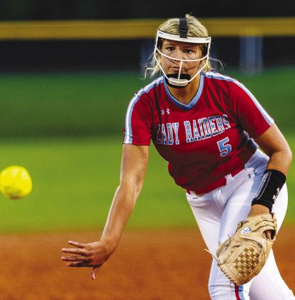Lumberton’s pitcher Alyssa Samford (5) Delivers a pitch in Lumberton’s win over Jasper. Brent Guidry photo