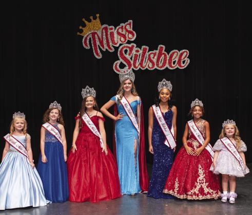 Seven new queens were crowned at the 5th Annal Miss Silsbee Scholarship Pageant held last Saturday at the Silsbee High School auditorium. From left are Kollyn Baker, Little Miss; Kerstin Wright, Young Miss; Laikyn Ferguson, Pre-Teen Miss; Payton Gill, Miss Silsbee; Layla Holmes, Teen Miss; Bryelle Martin, Junior Miss; and Karsyn Baker, Mini Miss. Courtesy Photo