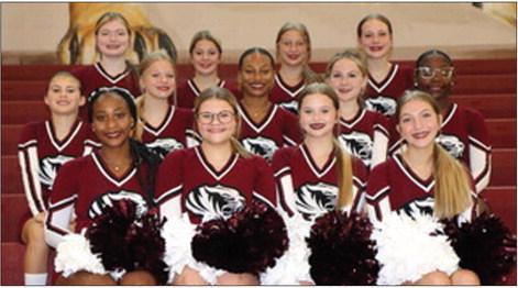 The 2023 Fighting Tigers Junior Varsity cheerleaders are, front row from left, Mariah Lee, Cassidy Estopinan, Eve Beall,Averie Brooks; second row from left, Mariah Halvorson, Destiny Potts, Ryann Norsworthy, Juliann Simon and Kimora Fisher; and back row from left, Mykah King, Aspen Galicia, Alley-Jade Cravey and Jessie Kutack. Courtesy Photo