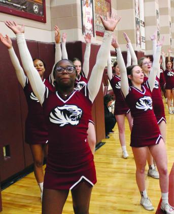 The Silsbee High School cheerleaders cheered the Lady Tigers onto the team’s 21st victory of the year last Friday night. See Sports, page 9A. Dan Eakin photo