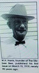 The wording under this photograph indicates that the Silsbee Bee turned 105 years old on March 15,2024. The wording under the photo, printed five years ago in The Bee, states: “W. H. Harris, founder of The Silsbee Bee, published his first issue on March 15, 1919.”