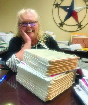 Hardin County Chief Appraiser Angela Waldrep is sitting behind reports on 58,550 pieces of property in Hardin County. Dan Eakin photo