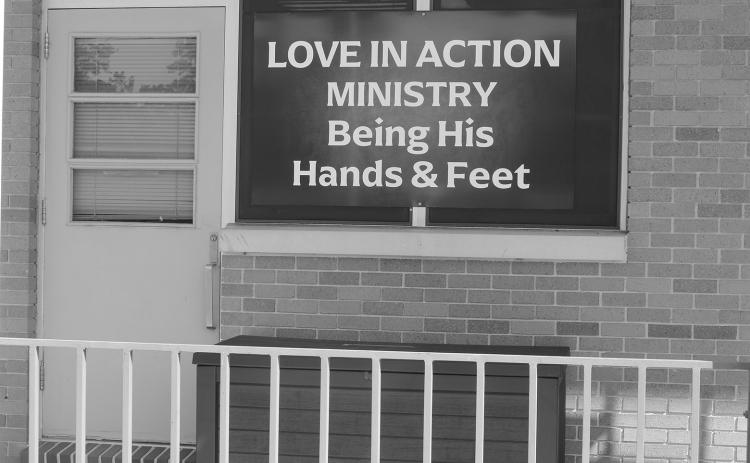 The drop box outside Love in Action Ministry at Journey Community Church in Lumberton. PHOTO BY CHRIS MECHE, THE BEE