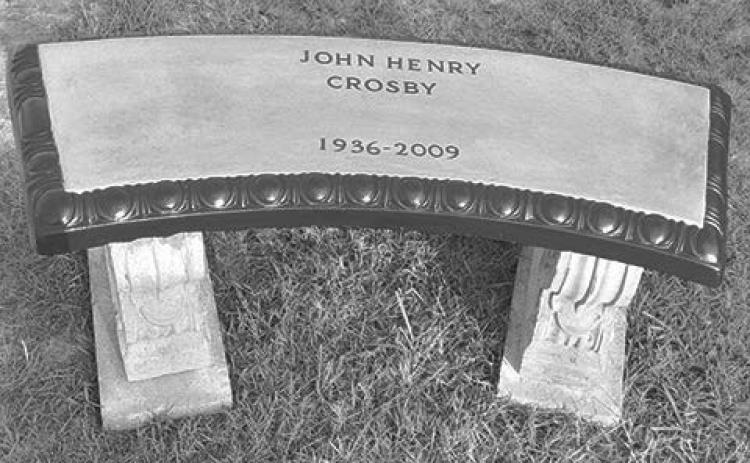 Three Kountze ladies decided to honor longtime and highly respected Kountze businessman, John Henry Crosby, at his graveside with a bench so that any friends or family members could stop and honor his grave.The three ladies, Cheryl Bean, Doris Murray and Martha Richardson, remembered him with this bench in Fellowship Cemetery in Warren.