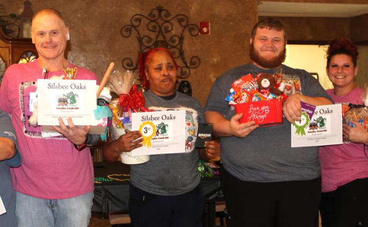 Silsbee Oaks Health Care held a Gumbo Cook-Off Friday, January 26. 11 entrees from different members of their staff waited patiently for the judges votes to be tallied and the Gumbo Cooking Champion announced.The winners from left to right,Trish Jacobs - 2nd place, Art Lunsford - 1st Place,Winnie Vaughn - 3rd place, David McCoy-4th place,Ashley Mitchell - 5th place, and Mary Silvernelle - Honorable Mention. Amy Gonzales photo