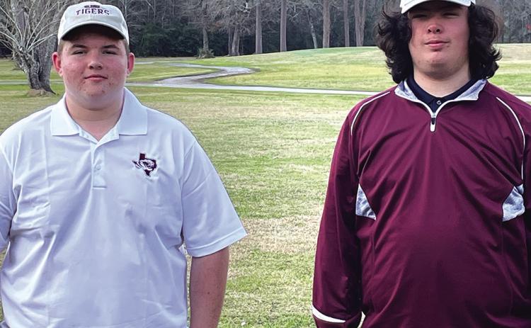 Cody Johnston (left) and Brian Self (right) represented Silsbee Boys JV Golf today at Hardin-Jefferson’s JV Boys tournament at Idylwild Country Club in Sour Lake.