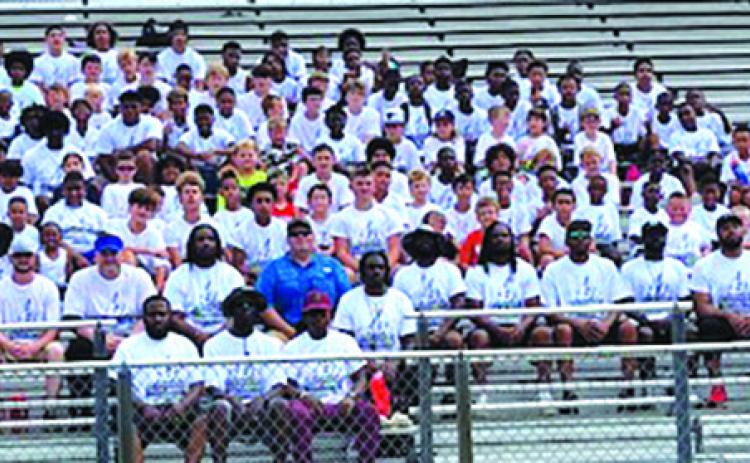 More than 100 football players participated in the Kaylon “Boogie” Barnes football camp held last Saturday at Silsbee High School.